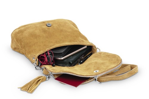 Torebka Skórzana Chlebak Vera Pelle Zamszowa Miodowa (7).jpg