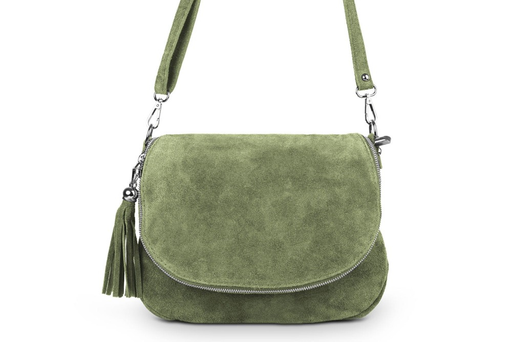 Torebka Skórzana Chlebak Vera Pelle Zamszowa Oliwka (1).jpg