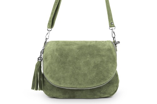 Torebka Skórzana Chlebak Vera Pelle Zamszowa Oliwka (1).jpg