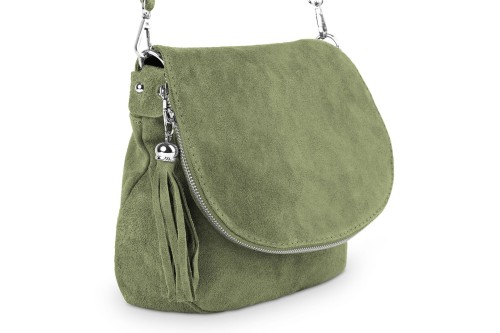 Torebka Skórzana Chlebak Vera Pelle Zamszowa Oliwka (3).jpg