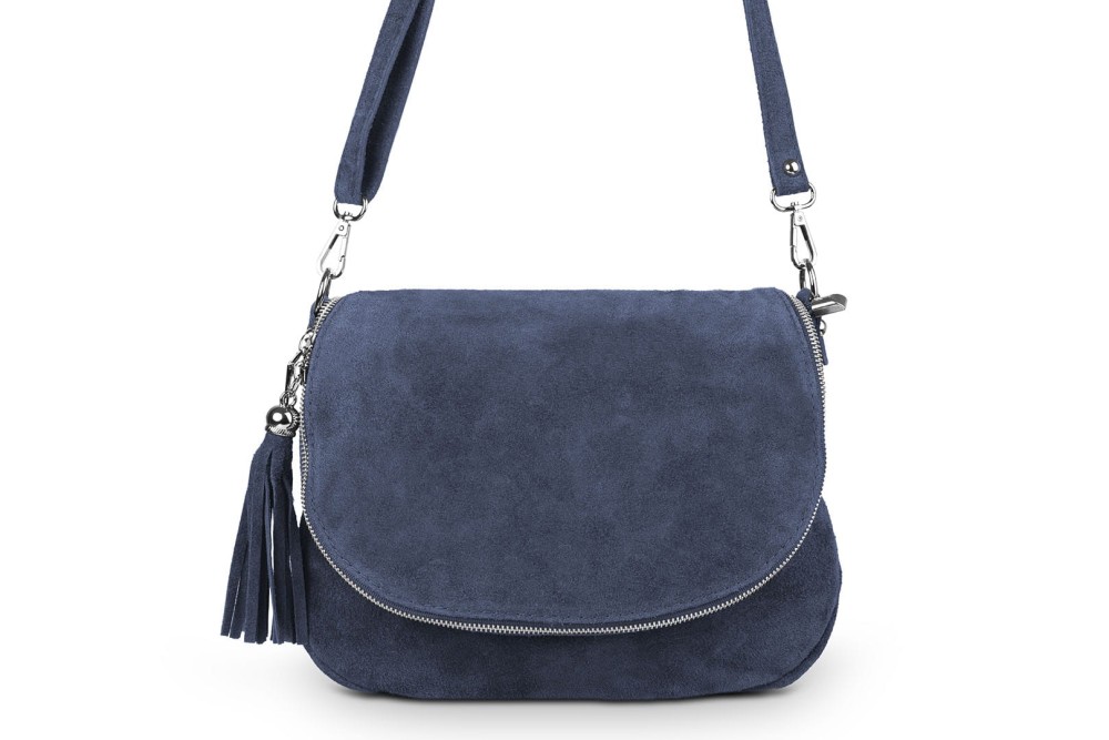 Torebka Skórzana Chlebak Vera Pelle Zamszowa Stalowa (1).jpg