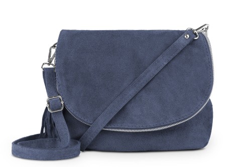 Torebka Skórzana Chlebak Vera Pelle Zamszowa Stalowa (2).jpg