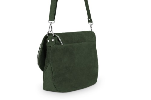 Torebka Skórzana Chlebak Vera Pelle Zamszowa Zielona (5).jpg