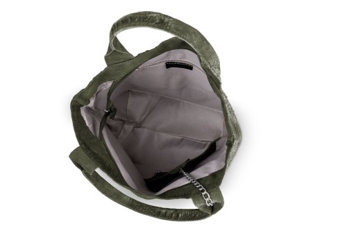 Torba Skórzana Vera Pelle Łuski Worek Khaki (4).jpg