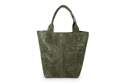 Torba Skórzana Vera Pelle Łuski Worek Khaki (6).jpg