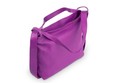 Torba Plecak Damska Skórzana Vera Pelle Fuksja (3).jpg