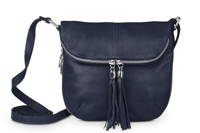 Torebka Damska Skórzana Vera Pelle Granatowa