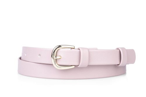 Pasek damski klasyczny pudrowy mat 2 cm