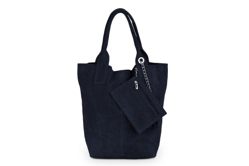 Torba Skórzana Vera Pelle Zamszowy Worek Granatowa (1).jpg