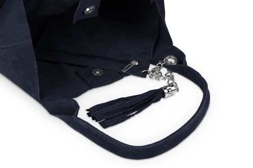 Torba Skórzana Vera Pelle Zamszowy Worek Granatowa (4).jpg