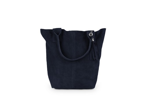 Torba Skórzana Vera Pelle Zamszowy Worek Granatowa (5).jpg