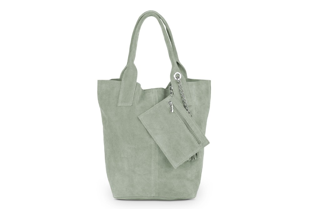 Torba Skórzana Vera Pelle Zamszowy Worek Miętowa (1).jpg