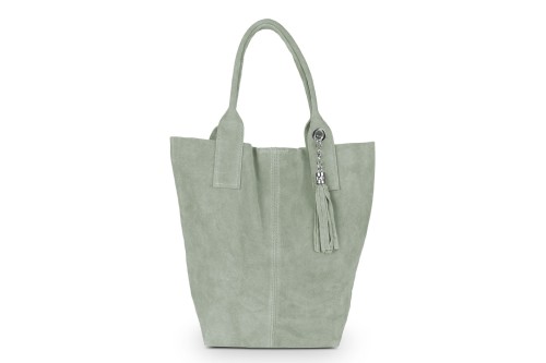 Torba Skórzana Vera Pelle Zamszowy Worek Miętowa (2).jpg