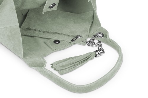 Torba Skórzana Vera Pelle Zamszowy Worek Miętowa (4).jpg