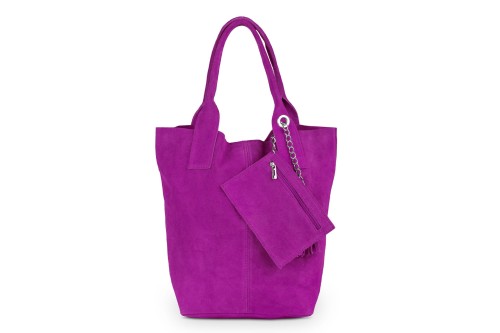 Torba Skórzana Vera Pelle Zamszowy Worek Fuksja (1).jpg