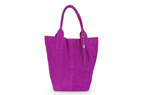 Torba Skórzana Vera Pelle Zamszowy Worek Fuksja (2).jpg