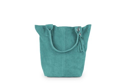 Torba Skórzana Vera Pelle Zamszowy Worek Turkusowa (5).jpg