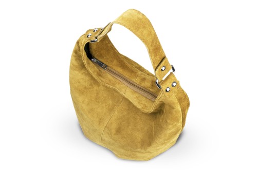 Torba Skórzana Vera Pelle Zamszowy Worek Szafran (4).jpg