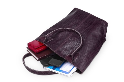 Torba Skórzana Vera Pelle Żmija Worek Bordowa (5).jpg