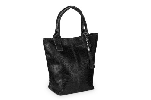 Torba Skórzana Vera Pelle Żmija Worek Czarna (1).jpg