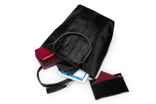 Torba Skórzana Vera Pelle Żmija Worek Czarna (4).jpg