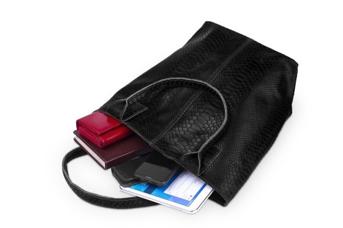 Torba Skórzana Vera Pelle Żmija Worek Czarna (5).jpg