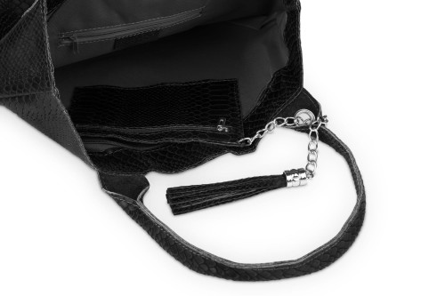 Torba Skórzana Vera Pelle Żmija Worek Czarna (6).jpg