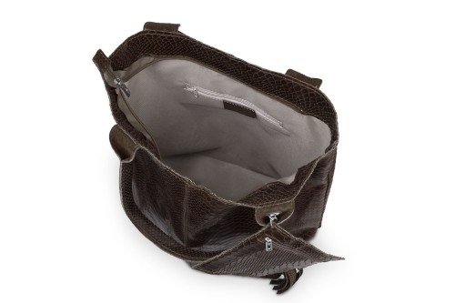 Torba Skórzana Vera Pelle Żmija Worek Czekolada (7).jpg