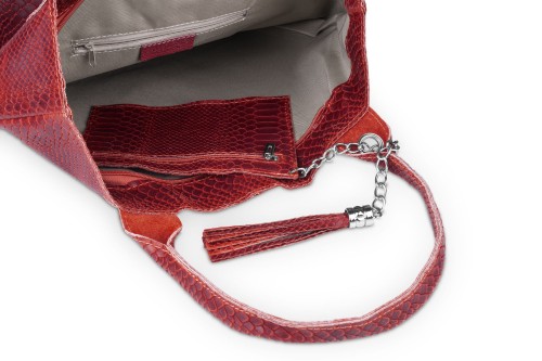 Torba Skórzana Vera Pelle Żmija Worek Czerwona (6).jpg