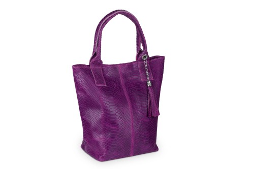 Torba Skórzana Vera Pelle Żmija Worek Fioletowa (1).jpg