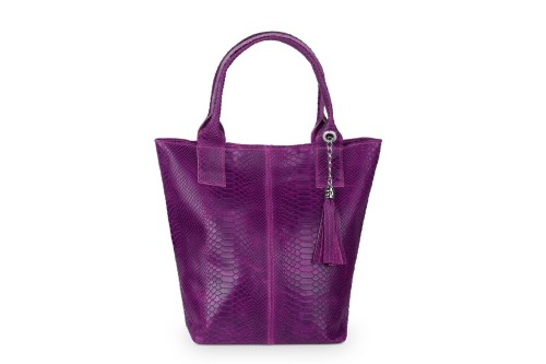 Torba Skórzana Vera Pelle Żmija Worek Fioletowa (2).jpg