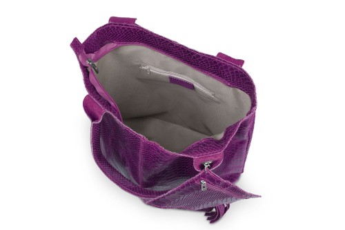 Torba Skórzana Vera Pelle Żmija Worek Fioletowa (7).jpg