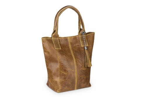 Torba Skórzana Vera Pelle Żmija Worek Koniak (1).jpg