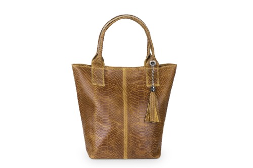 Torba Skórzana Vera Pelle Żmija Worek Koniak (2).jpg