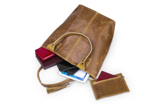 Torba Skórzana Vera Pelle Żmija Worek Koniak (4).jpg