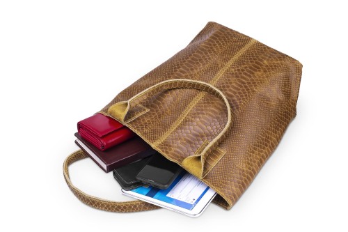 Torba Skórzana Vera Pelle Żmija Worek Koniak (5).jpg