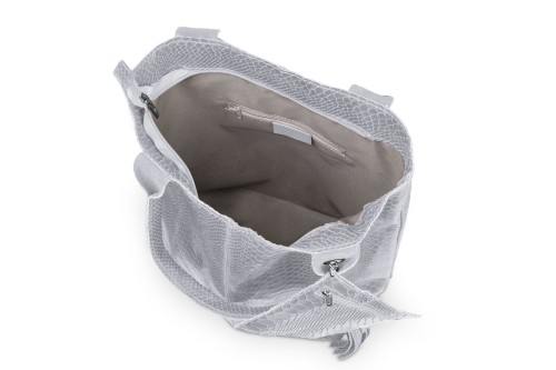 Torba Skórzana Vera Pelle Żmija Worek Szara (7).jpg