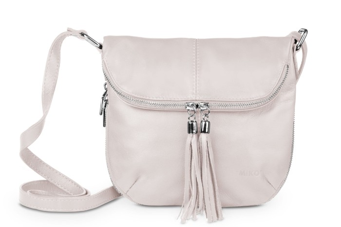 Torebka Damska Skórzana Vera Pelle Pudrowa