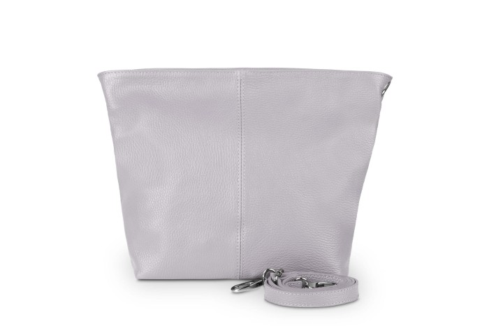 Torebka Skórzana Klasyczna Vera Pelle Trapez Pudrowa