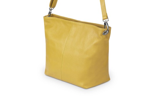 Torebka Skórzana Klasyczna Vera Pelle Trapez Szafran (5).jpg