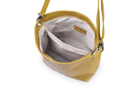 Torebka Skórzana Klasyczna Vera Pelle Trapez Szafran (6).jpg