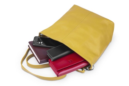 Torebka Skórzana Klasyczna Vera Pelle Trapez Szafran (7).jpg