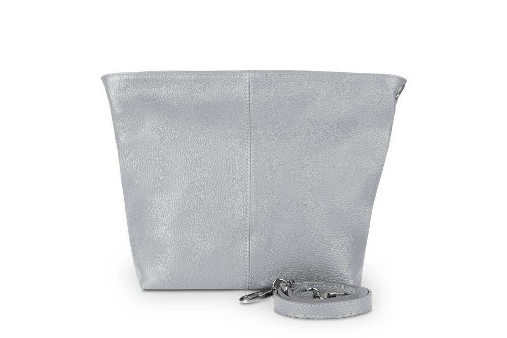 Torebka Skórzana Klasyczna Vera Pelle Trapez Szara (1).jpg