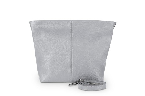 Torebka Skórzana Klasyczna Vera Pelle Trapez Szara (1).jpg