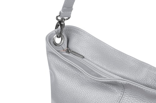 Torebka Skórzana Klasyczna Vera Pelle Trapez Szara (4).jpg