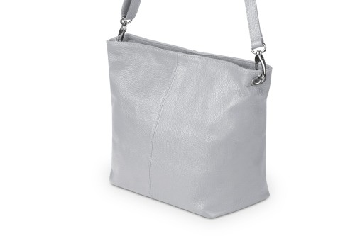 Torebka Skórzana Klasyczna Vera Pelle Trapez Szara (5).jpg