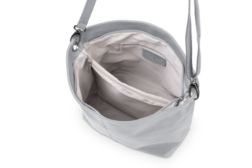 Torebka Skórzana Klasyczna Vera Pelle Trapez Szara (6).jpg