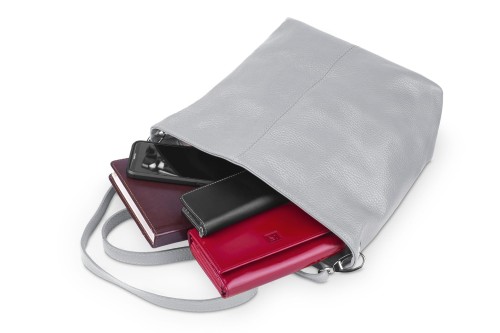 Torebka Skórzana Klasyczna Vera Pelle Trapez Szara (7).jpg