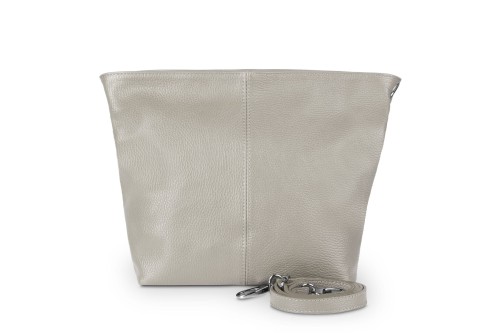 Torebka Skórzana Klasyczna Vera Pelle Trapez Taupe (1).jpg