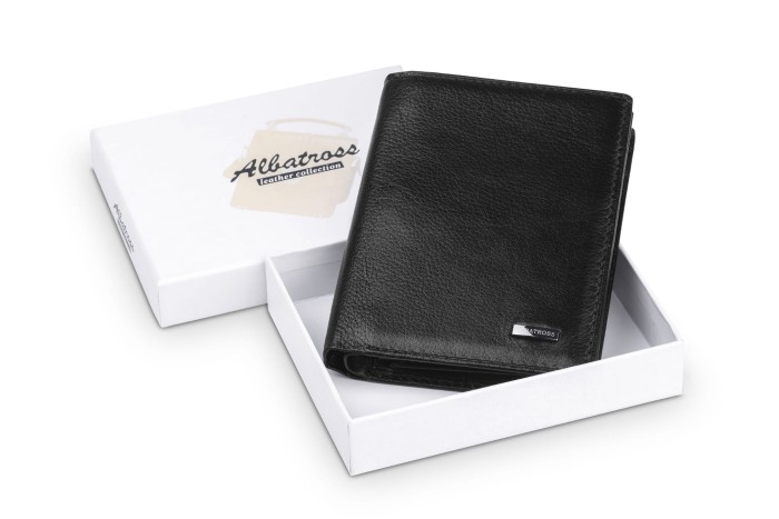 Portfel męski Skórzany Albatross Czarny